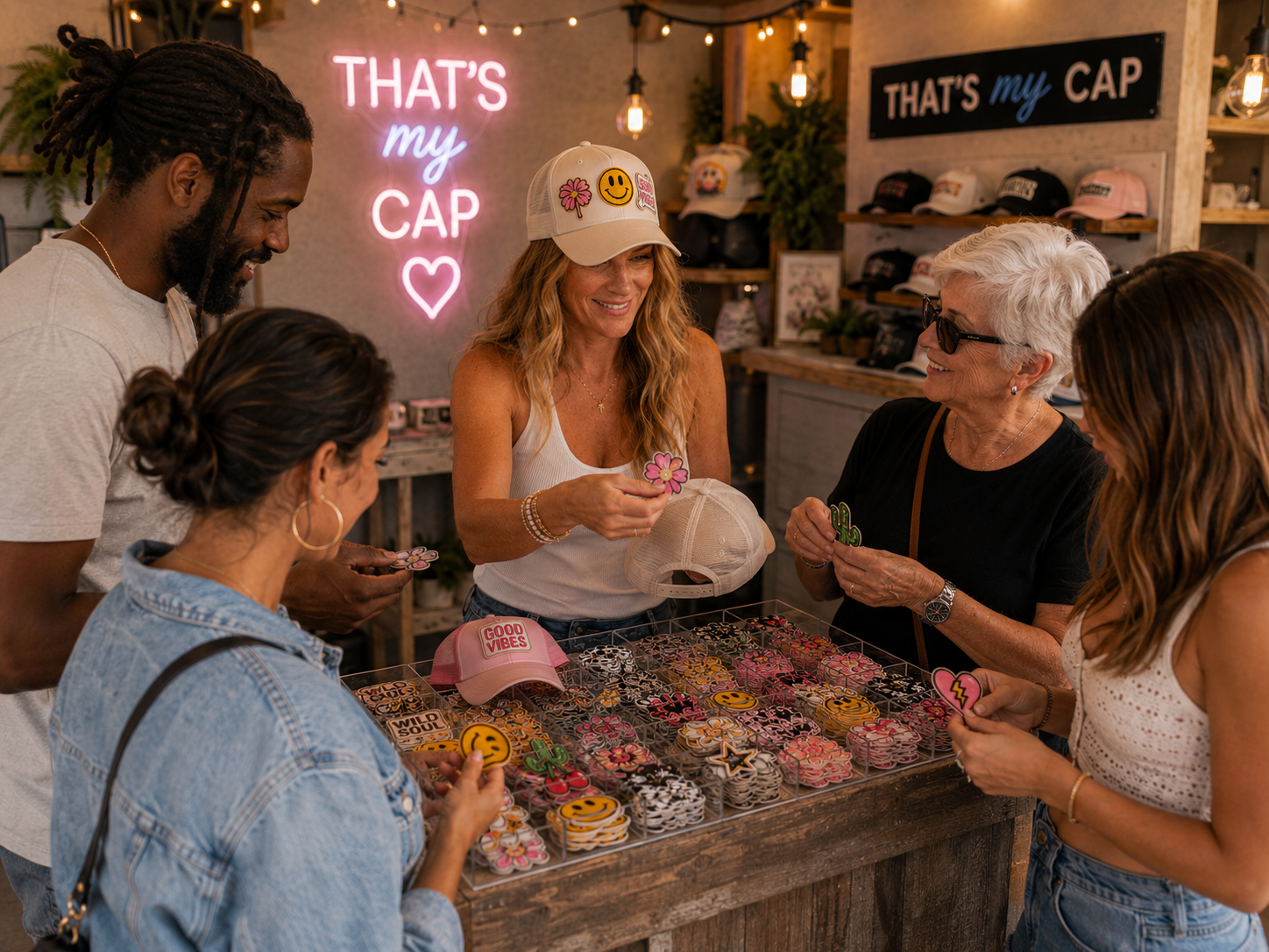 Guests choosing patches