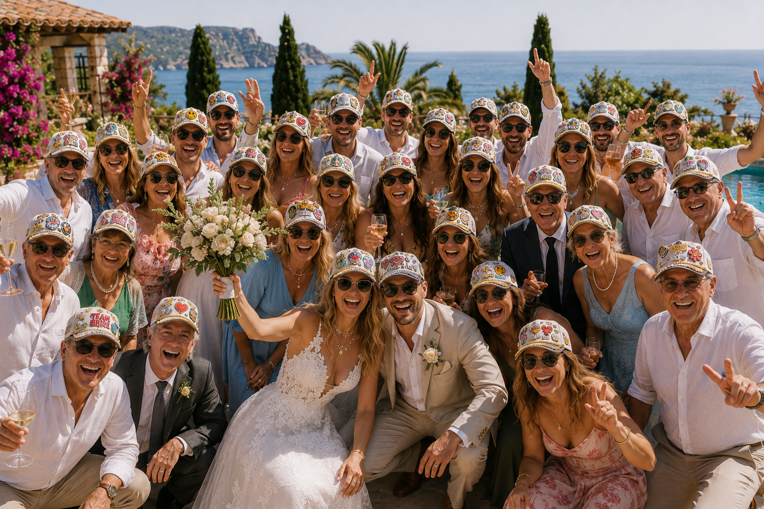 Wedding with custom caps